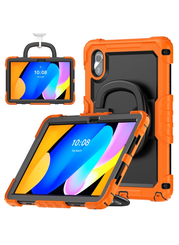 جراب واقٍ من السيليكون والكمبيوتر اللوحي مع حزام لجهاز Lenovo Xiaoxin Pad 11 2025/2024/Idea Tab/K11 Gen 2/M11/K11 LTE (2024) - برتقالي - Image 2